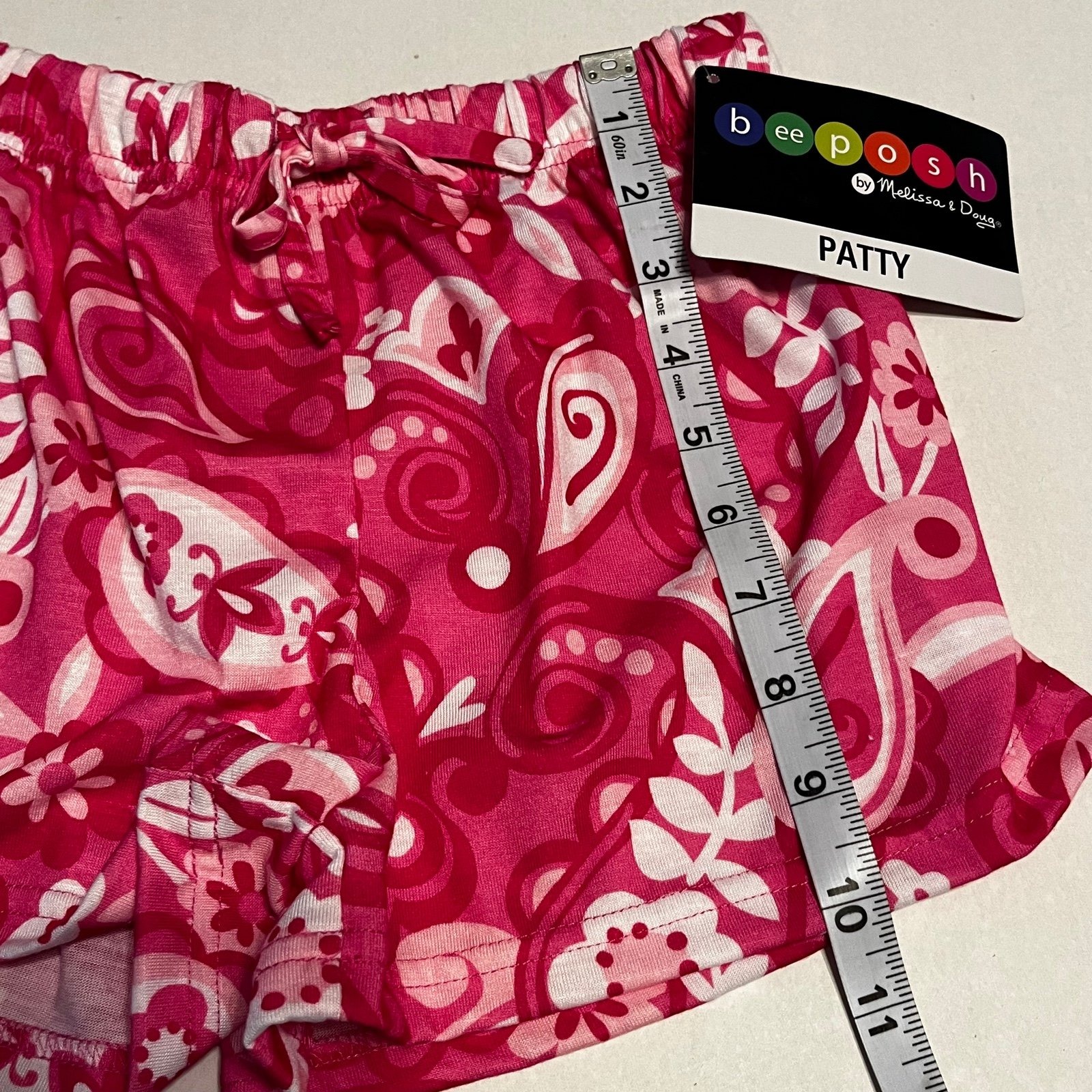 Beeposh By Melissa & Doug Pink & White Floral Patty Shorts Nwt Girls Size Medium — image 5 of 6
